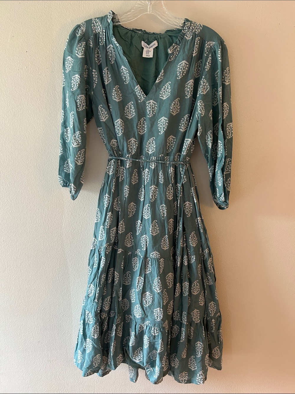 Lucky Brand Teal Printed Midi Dress